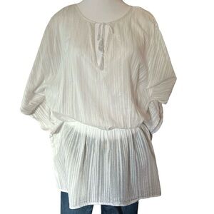 Lilly Pulitzer White Cotton Tunic short sleeves Sz Small